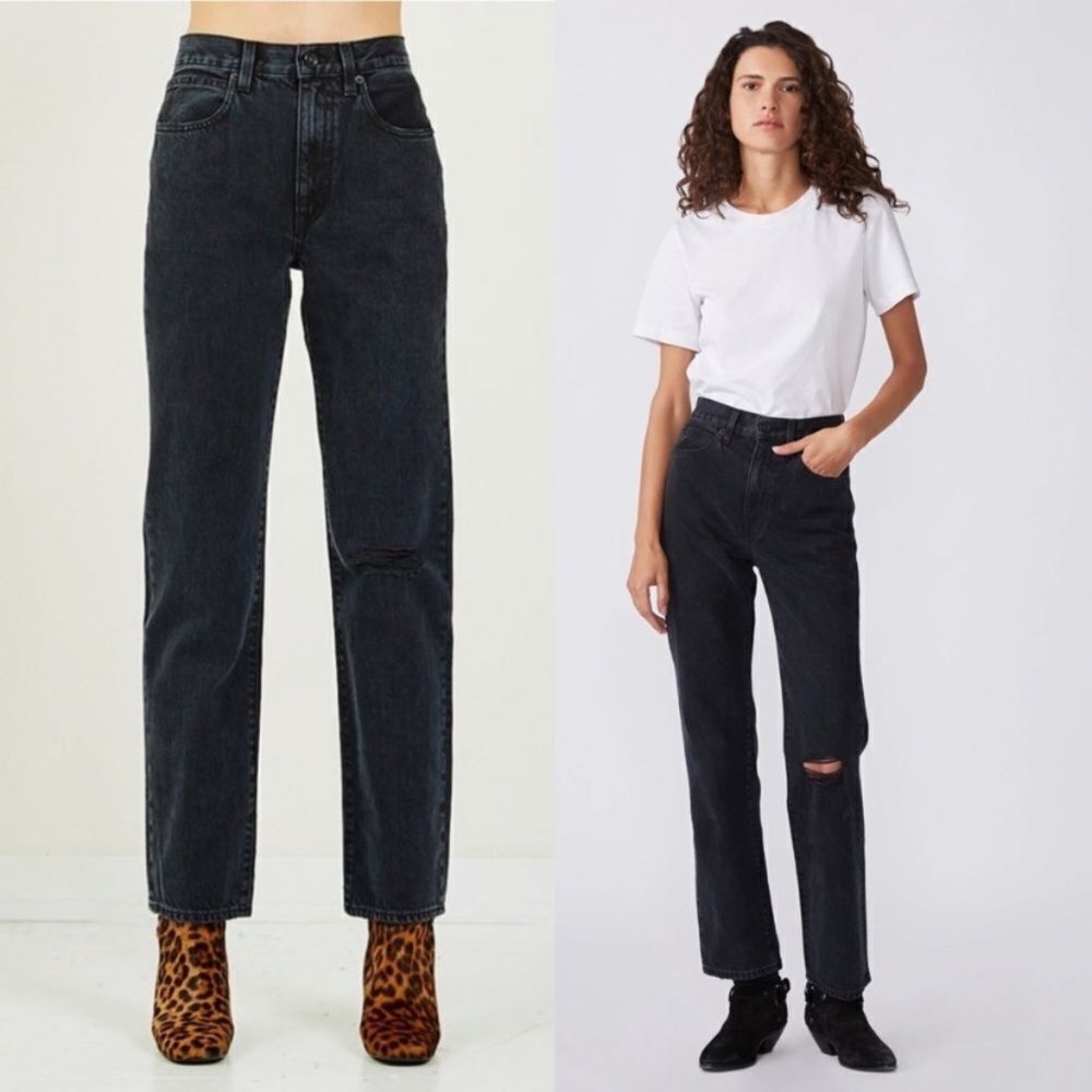 Slvrlake London Straight Black Jeans Long Gone Wash Size 25